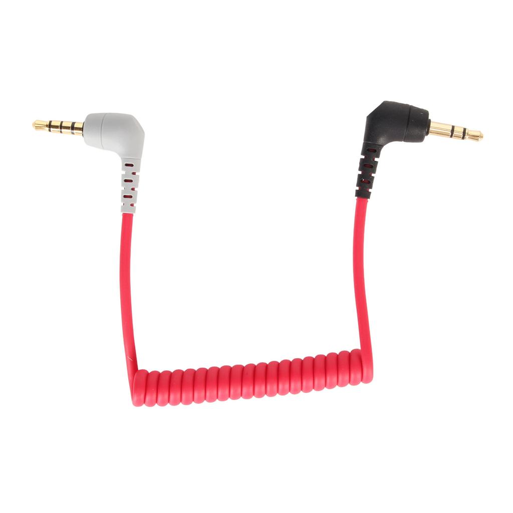 3.5mm to 3.5mm TRRS Cable Male to Male Coiled Right Angle 3.5mm Microphone Patch Cord for Phone Tablet for Rode SC7