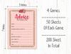 Inkdotpot Bachelorette Party Games Set Bundle Floral Of 4(50 Sheets Each) W Miss To Mrs Gold Banner Fun Bridal Shower Games