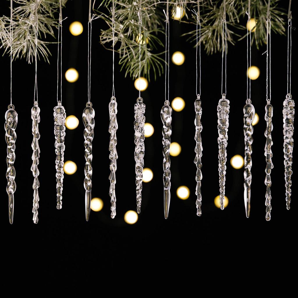 Set di Ghirlande di Ghiaccio Acriliche di Natale Haobei