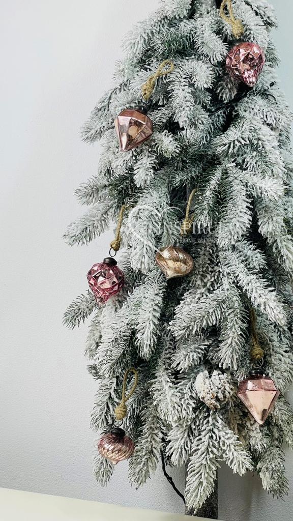 Set of Pink Shaped Baubles 4 Pcs In 5.00 X L 5.00 X H 5.00 Cm