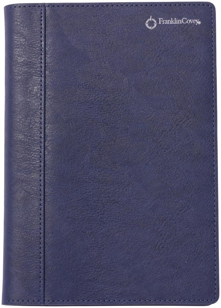 Franklin Planner One Page Per PU Synthetic Starting April 86485 Organizer, Day, Leather, 2025, B6, Navy,
