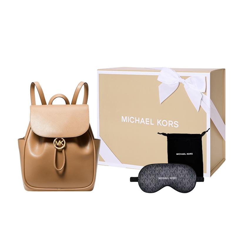 New MICHAEL KORS Cow Leather Backpack Medium Women's Black/Camel 30F3G2EB2L