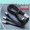 100w Trisync Charging Cable With Digital Display For Apple Huawei Xiaomi Oppo Devices