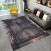 3D Basketball Cour Cartoon Area Rug Large,Carpet Rug for Living Room Bedroom Sofa Playroom Doormat Decor,Kids Non-slip Floor Mat