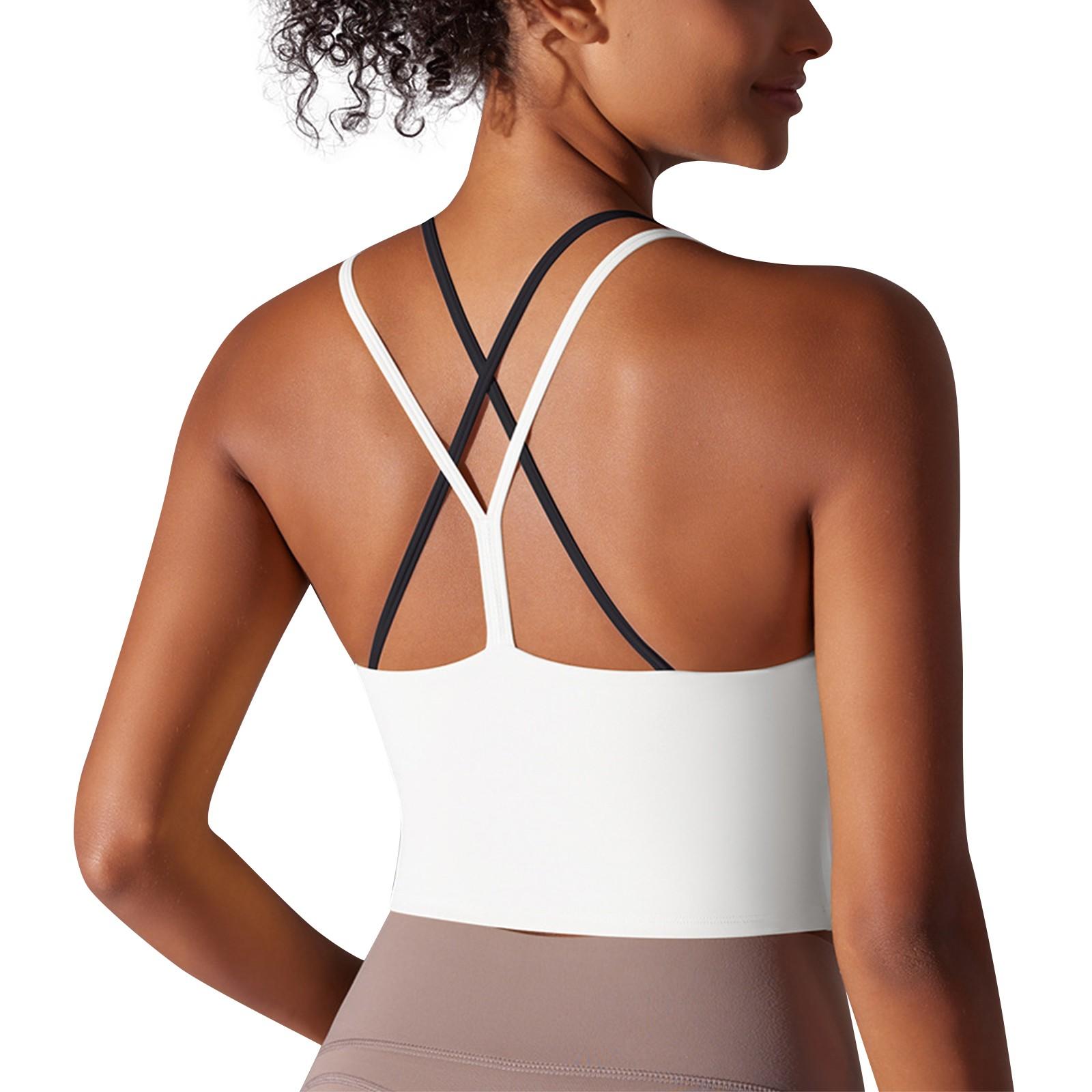 

Сплошной цвет с красивой спинкой, двухслойный двусторонний нейлоновый спортивный бюстгальтер с щеткой для бега, фитнеса, йоги, одежда для йоги, топы XL белый