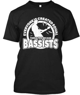 Bass Guitar 100% Cotton T-shirt Mens Tees Top Made In the USA T-Shirt Tee Top Unisex
