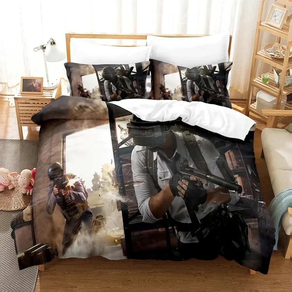 3D Print Game Battlegrounds PUBG Printed Bed Set Duvet Cover Pillowcase Bedding Set Linen Sheet Quilt Cover Full Queen King Size