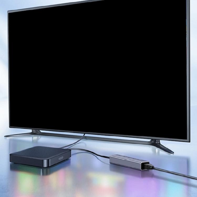 USB 3.0 To RJ45 Ethernet Adapter With 3 Port Hub Suitable For Computers High Speed Networking On PC Enhances Connection