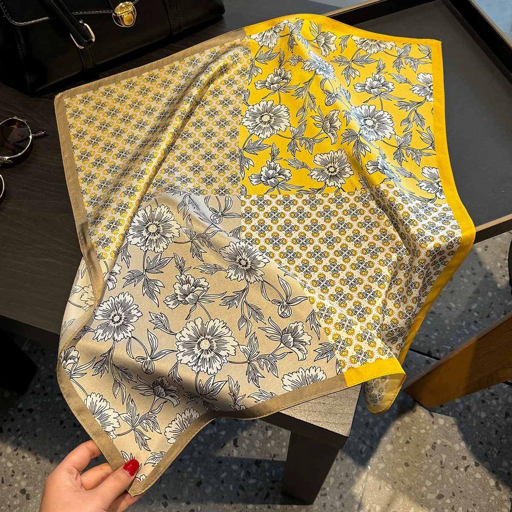 New 100% Natural Real Silk Scarf Women Bandana Square Scarves Wrap Kerchief Mulberry Fashion Luxury High Quality Hijab Sjaal