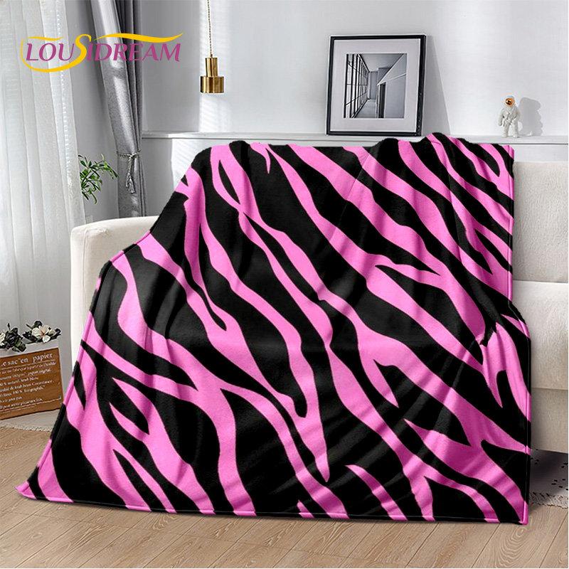 3D Colorful Zebra Pattern Soft Plush Blanket,Flannel Blanket Throw Blanket for Living Room Bedroom Bed Sofa Picnic Office Cover