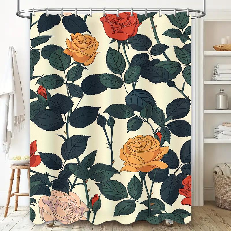 Vintage Floral Print Shower Curtain Perfect Addition for Your Bathroom Decor