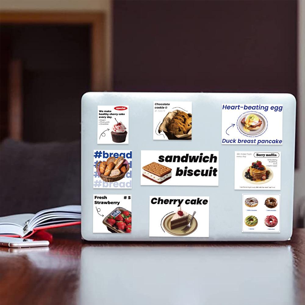 50 European and American Cartoon Food Graffiti Stickers Decorate Guitar Notebook Suitcase DIY Waterproof