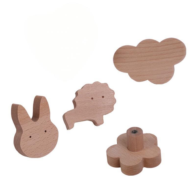 Wooden Wall Hook Cute Cartoon Solid Wood Heavy Duty Decorative Hanging Hook For Coat Hat Towel Entryway Bedroom Home Decor
