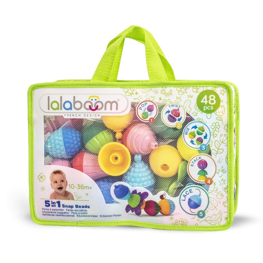 Lalaboom Baby Toy Lalaboom Bead Bag 48 Authentic Set, Pieces, BL460,