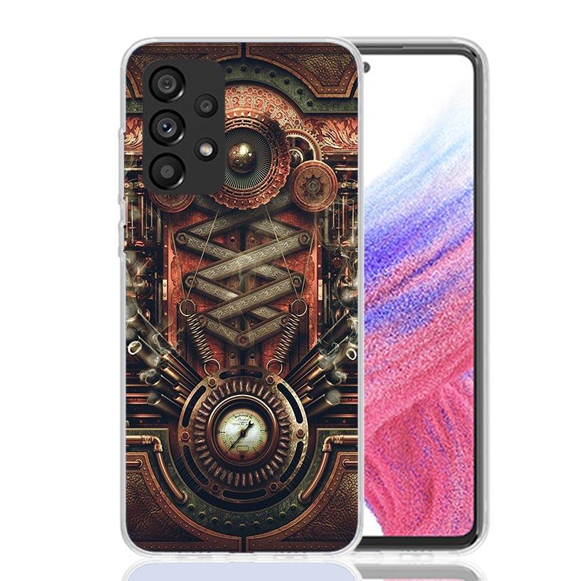 Steampunk Gear Mechanical Phone Case For Samsung Galaxy A13 A14 A15 A16 A17 A53 A54 A55 A56 A33 A34 A35 A36 A23 A24 A25 A26 A05S