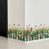Rose Floral Garden Fence Wall Sticker Self Adhesive Room Hallway Decor