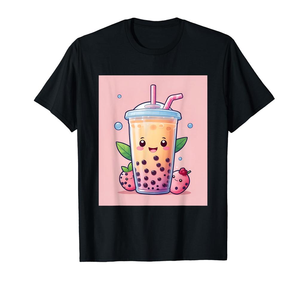 Stuff Print Kawaii, Boba, Cute, Kibi, Japanese, T-Shirt