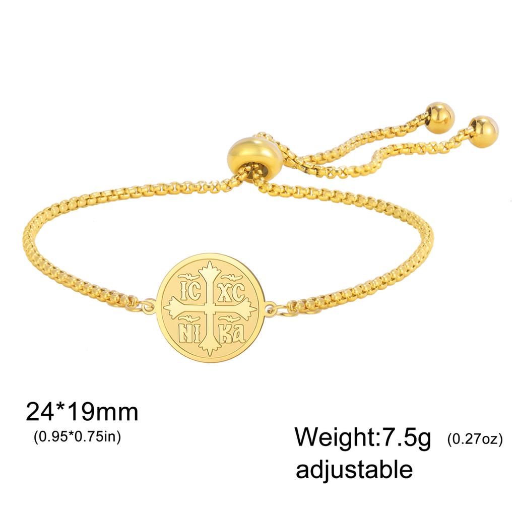 IC XC Punk Cross Seal Bracelets for Women Men Stainless Steel Orthodox Prayer Bracelet Christian Amulet Jewelry Gift