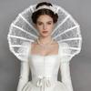 Lace Queen Cosplay Cloak Mesh Halloween Costume Accessories Victorian Stand Up Collar  Women