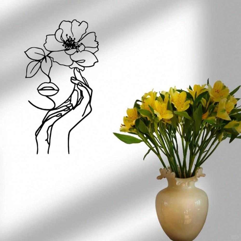 Wire Figure Sculpture Minimalist Metal Woman Art Abstract Female Body Statue Home Decor