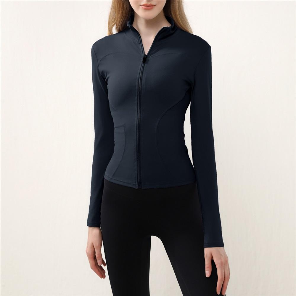 

Sports Yoga Wear For Women, Spring And Autumn, Tight-fitting, Quick-drying, Slim-fitting Top, High-end Training, Running, Fitness Wear, Jacket L чорний