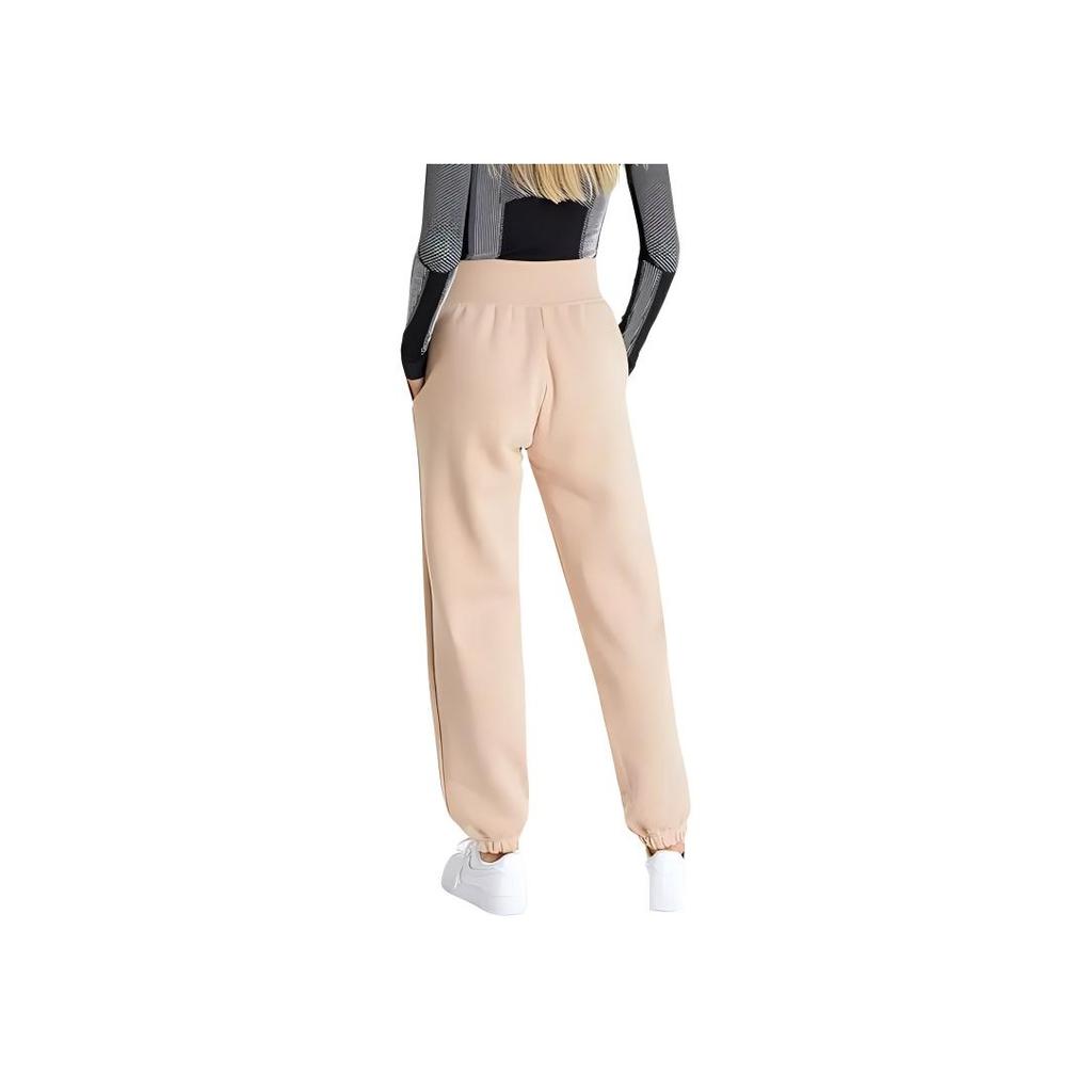 Nike High-Waist Drawstring Sports Pants With Solid Color Brand Logo Women Bottoms Khaki DQ5887-200