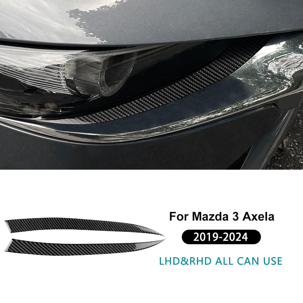 Real Soft Carbon Fiber Sticker For Mazda 3 Axela BP 2019 2020 2025 2025 2025 2025 2025 Car Lamp Eyebrow Decor Trim Accessories
