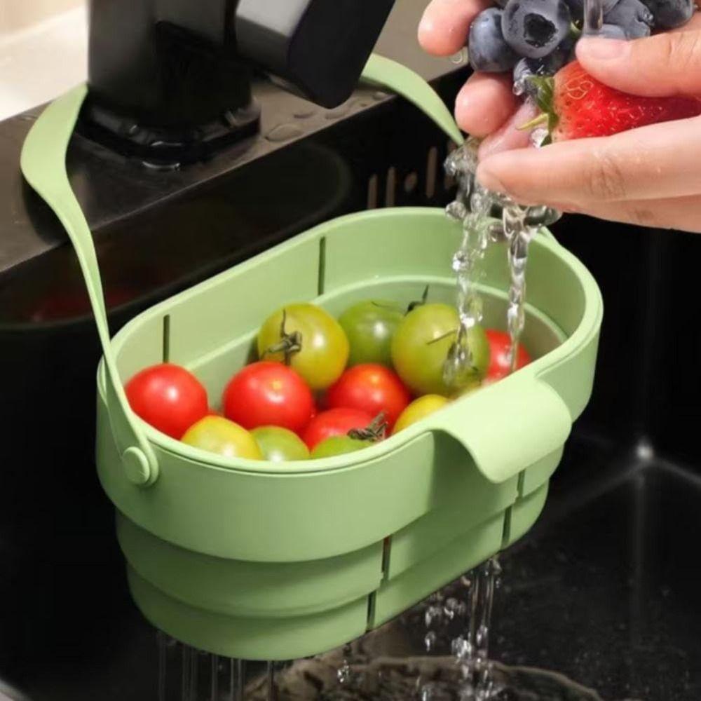 Collapsible Fruit Washing Basket Hanging Food Strainer Filter  Kitchen Supplies