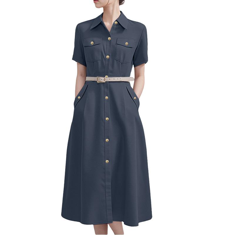 ZANZEA Women Casual Turn Down Collar Loose Short Sleeve Shirt Dress