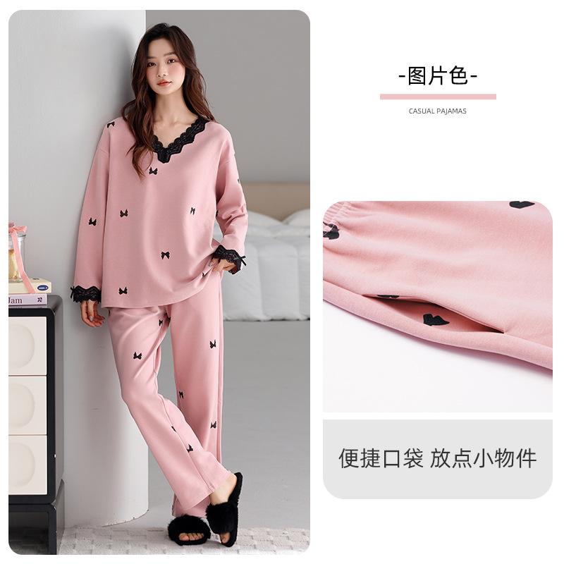 German Velvet Pajamas Women'S Autumn And Winter Long Sleeves Can Be Worn Outside, Thin Velvet Polished Warm High-End Loungewear