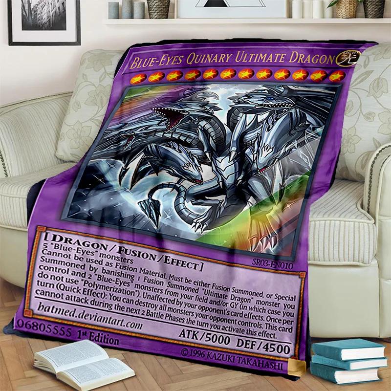 YuGiOh Monster Card Anime Cartoon Throw Blanket Soft Cozy Blanket for Bedroom Sofa Travel Office Picnic Kids Cover