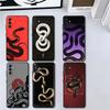 Black Snake Doodle Soft Phone Case for Samsung A17 A37 A57 A16 A26 A36 A56 A15 A25 A35 A55 A14 A24 A34 A54 A13 A23 A33 A53 A52 A