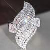 Xiaomi Huitan Unique Design Women Rings Inlaid Shiny CZ for Wedding Party Engagement Anniversary Trendy Charming Accessories Jewelry