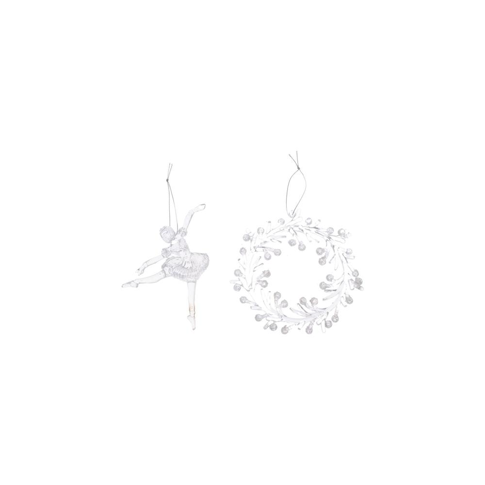 Acrylic Crystal Christmas Tree Pendants Clear Stereoscopic Xmas Tree Hanging Ornaments DIY Angel/Elk/Angel Snowflake Piece Gift