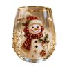 Bicchieri Unici per Feste di Natale 330ML Bicchiere d'Acqua in Vetro, Motivo Ghirlanda/Babbo Natale/Alce/Calze/Pupazzo di Neve Vetro Festivo Edizione Limitata Regalo