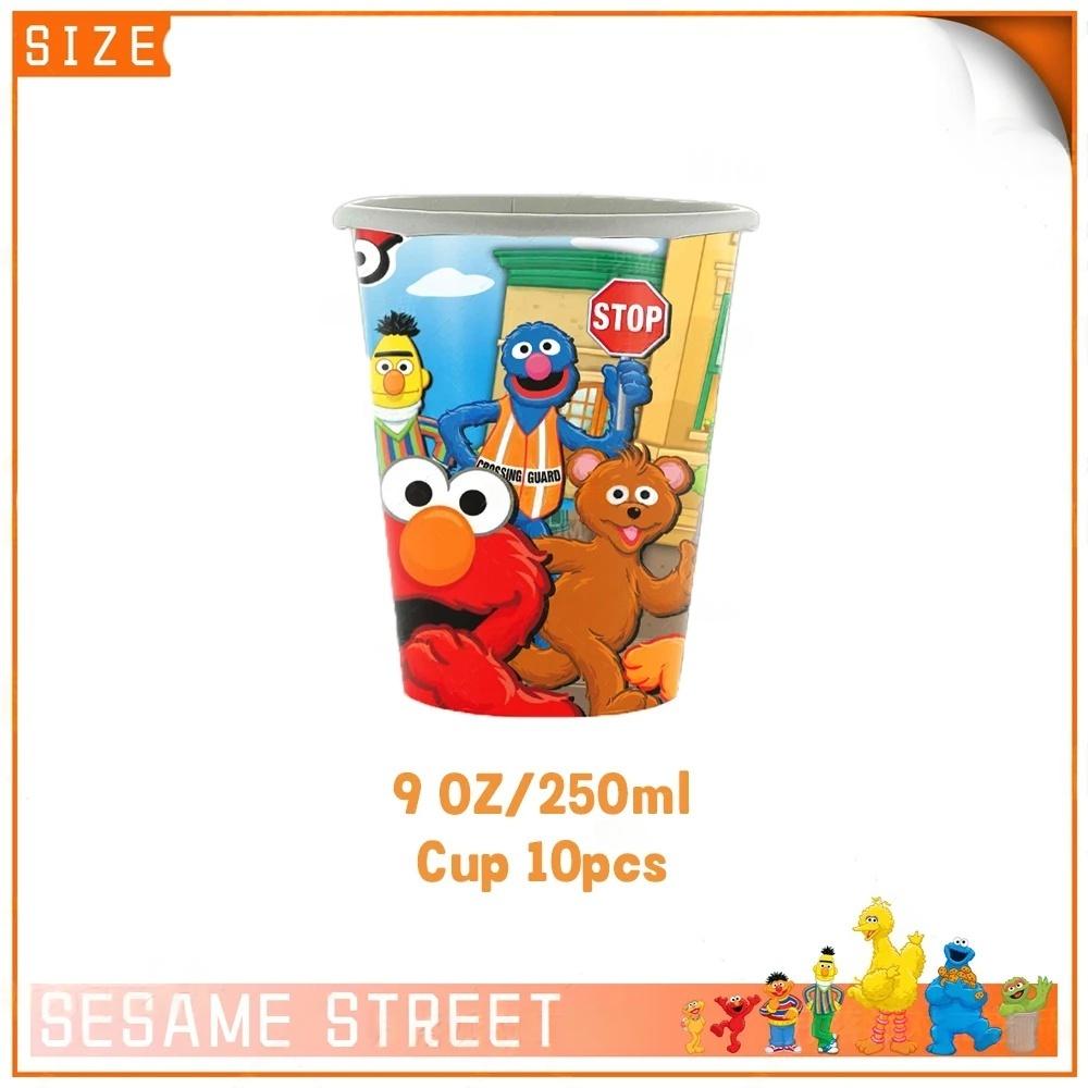 

SEsame-Streets Birthday Party Decoration Biscuit Monster Plate Cup Cake Topper Flag Background Balloon Cookie Monster Surprise