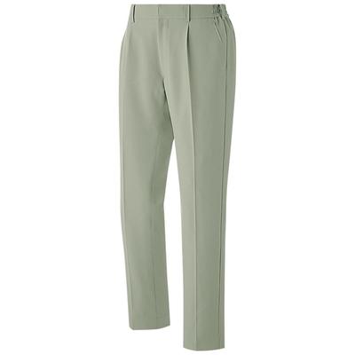 Midori Anzen Unisex Cotton Work Pants GS736 Earth Green Size M Stretchable Full-Stride Mobility Sweat-Absorbent Workwear