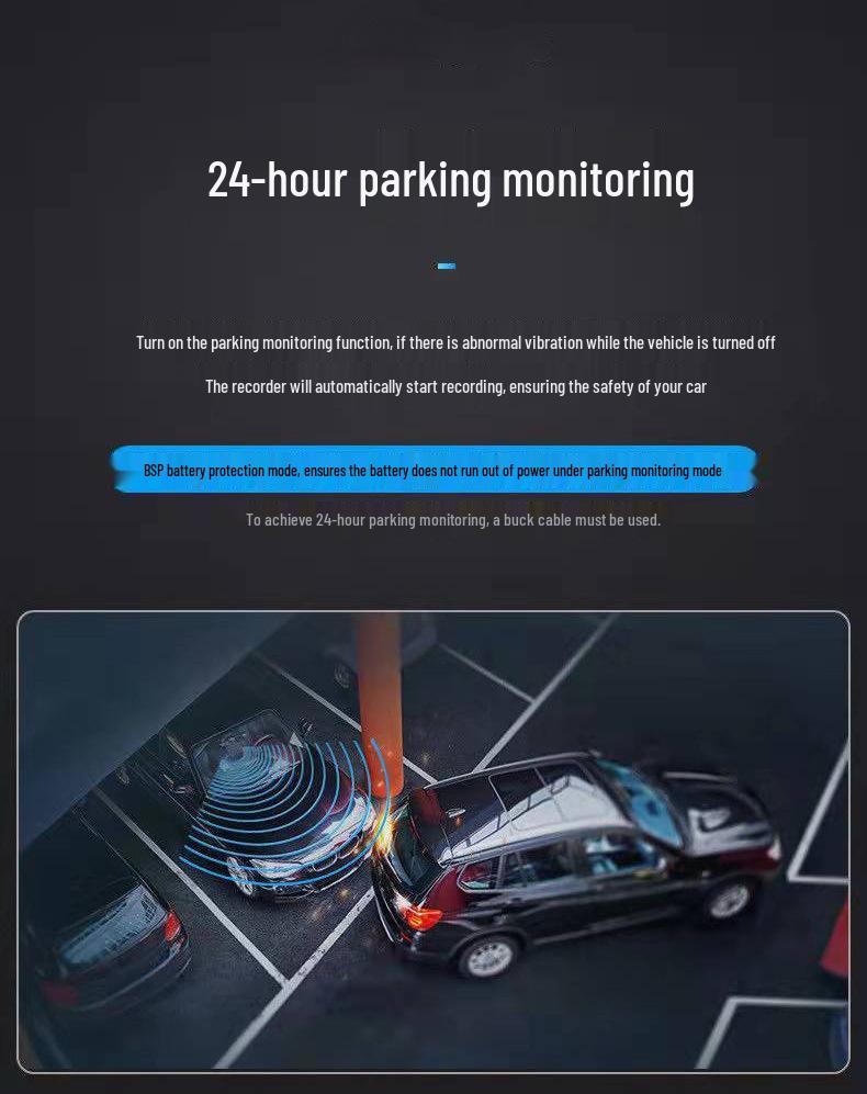 HD Dual-Use Dashcam mit 1,47"-Bildschirm und verstecktem Parküberwachungsmodus