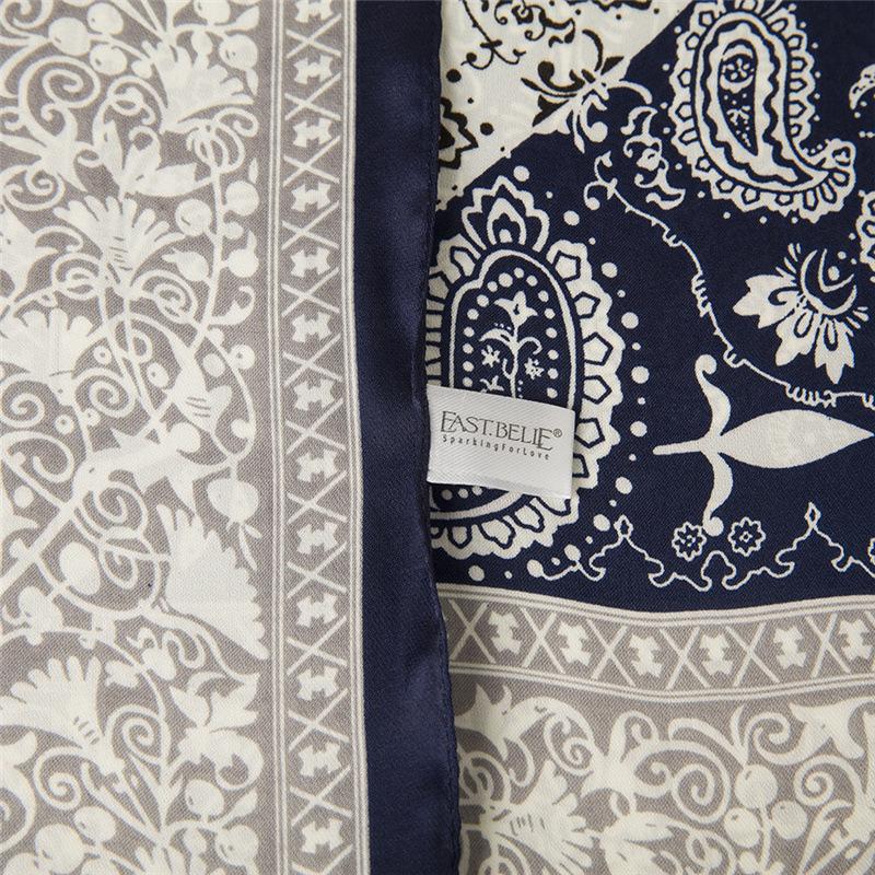 Women's Square Scarf Paisley Print Silk Feel Lightweight Ethnic Pattern Fashion Accessory Head Wrap Neck Shawl Gift