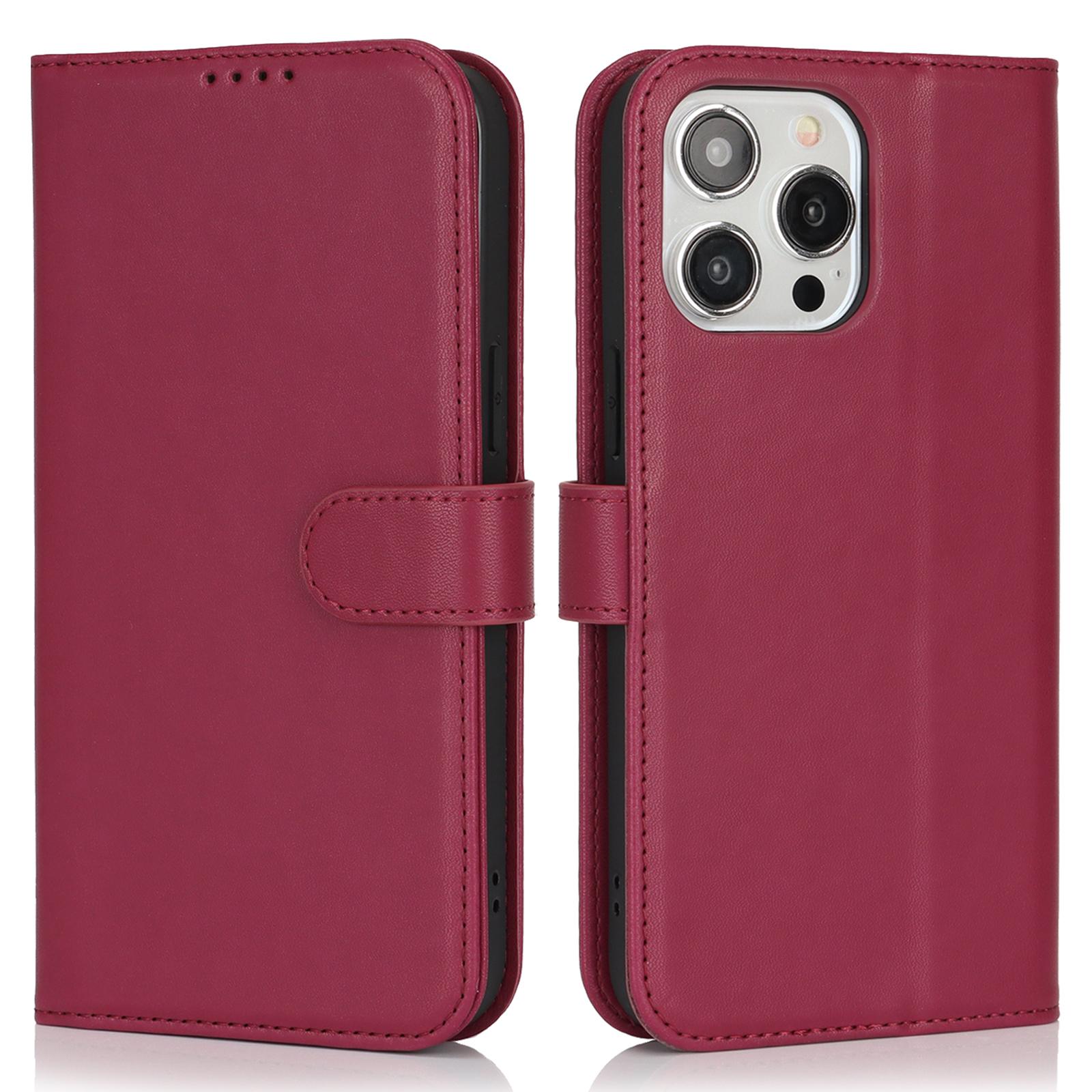 

For iPhone 14 Pro Stand Case Shockproof Leather Wallet Phone Cover Red