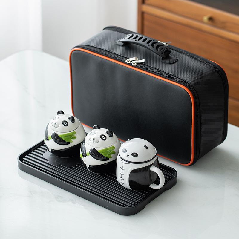 Ceramic Kung Fu Impression Panda Travel Tea Set Business Enterprise Company Merchandise Festival Creative High-end Gifts
