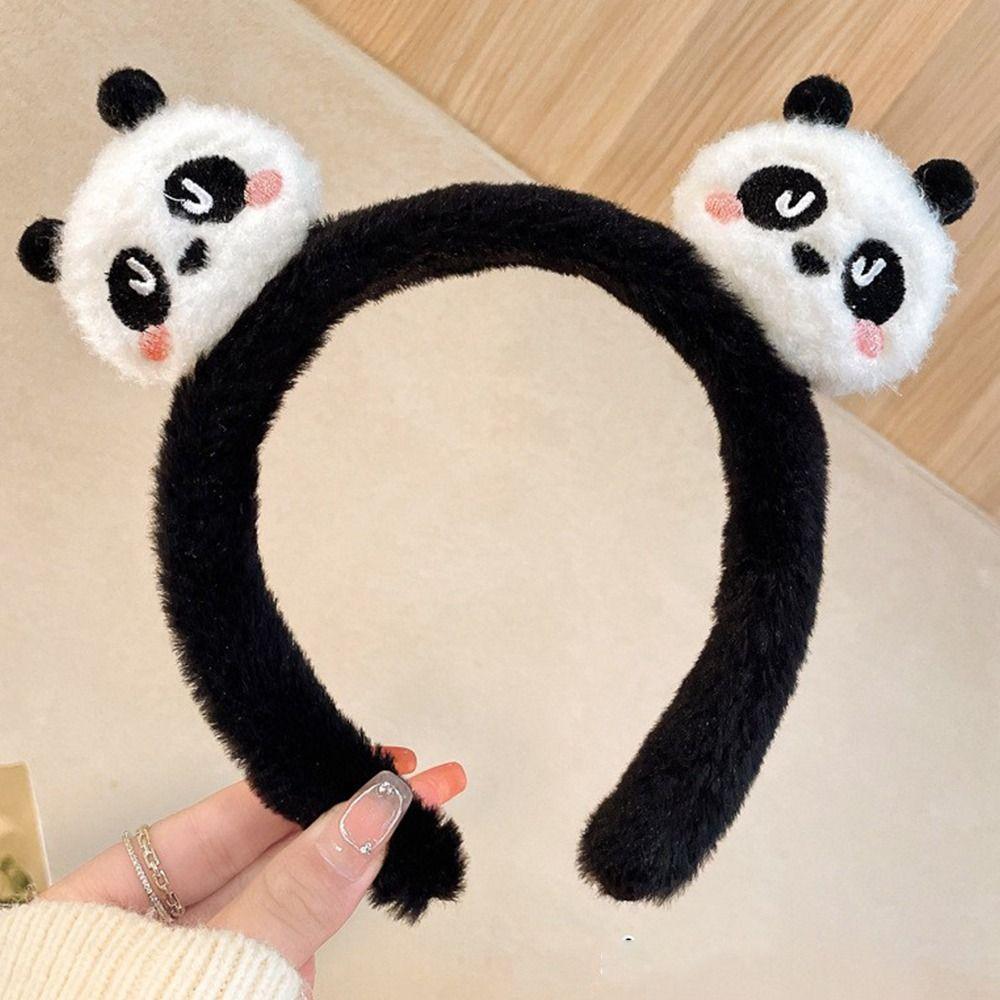 Furry Plush Headband Kawaii Makeup Headwear Exquisite Panda Hair Hoop  Wash Face
