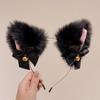 Plush Lace Cat Ears Bell Hair Band for Women Elegant Girl Headband Party Cosplay Hair Accessories