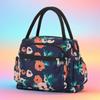 Floral Multi-Zipper Lunch Handbag: Oxford Cloth Mommy Bag with Mobile Pocket