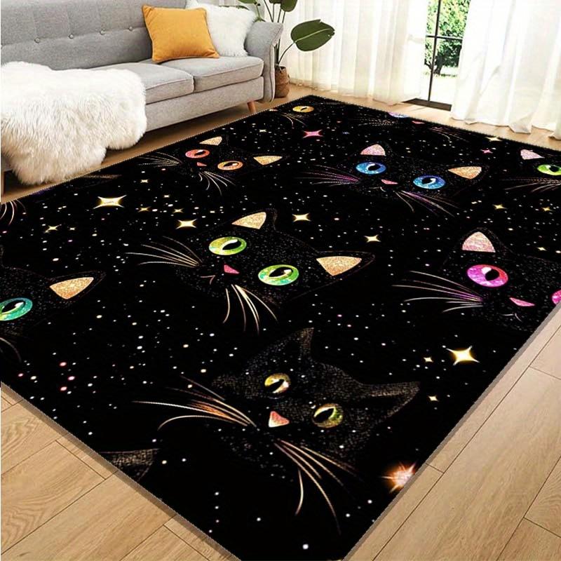 [Cosmic Cat Rug] Anti-Slip Cosmic Cat Carpet Rug Grams Per Square Meter, Suitable for Bedrooms, Porches, Indoor Corridors,
