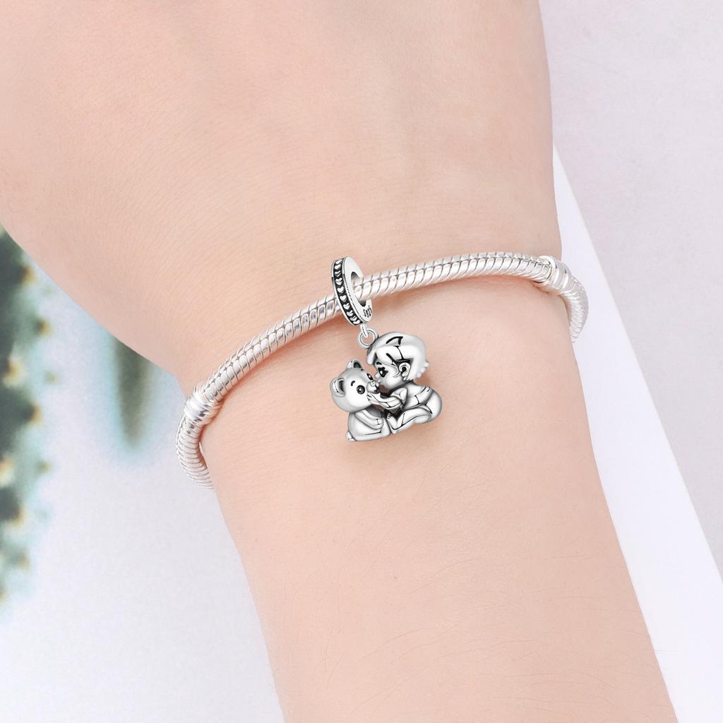 Copper Boy And Cute Bear Pendant Charms Beads Fit Bracelets Diy Party Trendy Gifts Jewelry Accessory