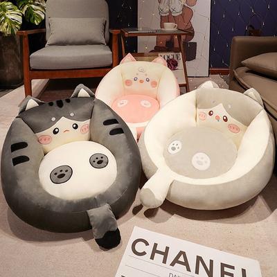 Cartoon Cute Cat Futon Cushion Soft Stuffed Plush Cushion Back Cushion Sofa Household Thickened Tatami Bedroom Floor Cushion