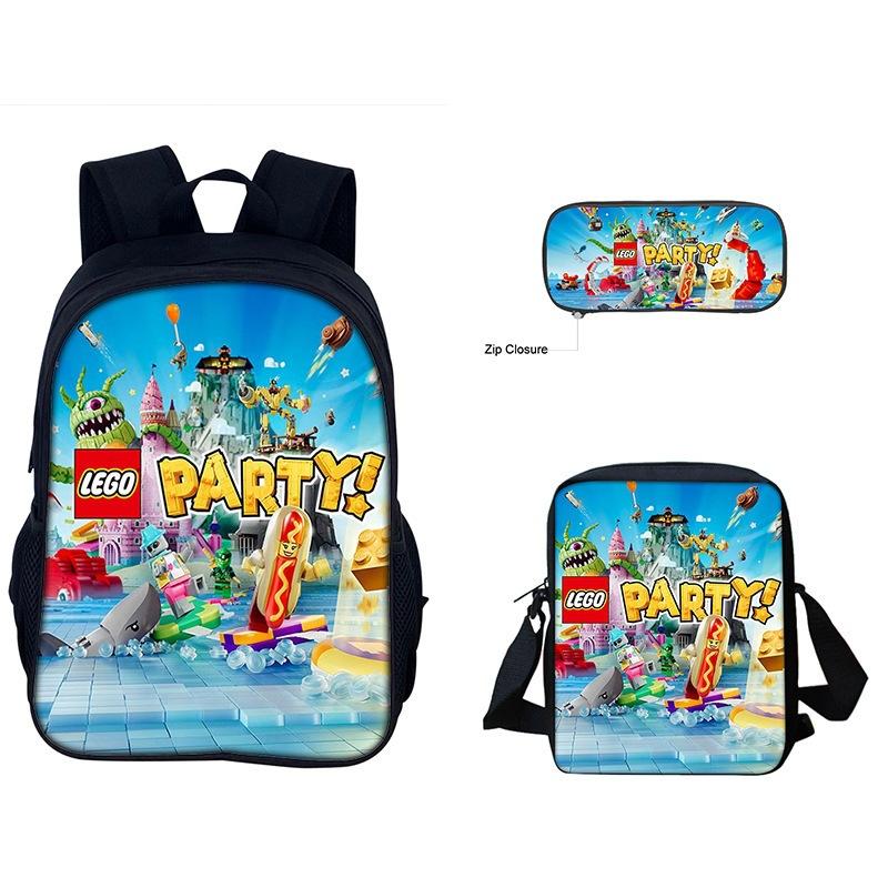 Print Backpack 3-Piece Set for Kids, Waterproof, Large Capacity, School Gift