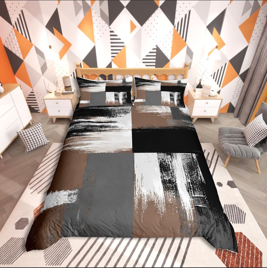 

Homewish Abstract Rectangle Duvet Cover Set,Graffiti Splash for Teens Bedding Set,Minimalist Geometry Decor DE XS 100x135cm 2pcs&set