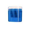 Dual Hole Pencil Sharpener with Lid Compact Design for School Office Use Transparent Container for Shavings Collection